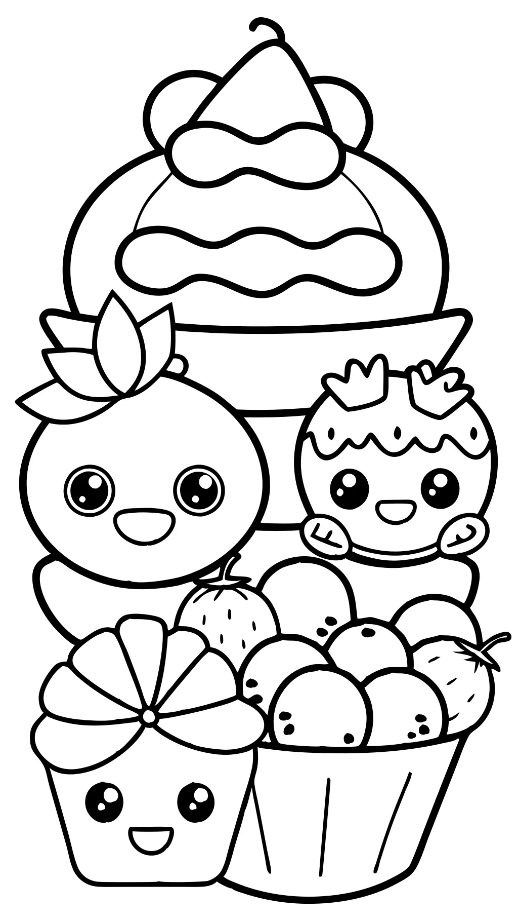 coloring pages cute food